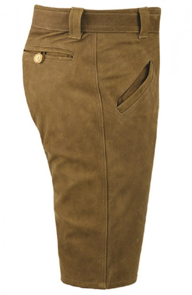 Sommer Lederhose „Camel“ – robuste Nubuklederhose mit Gürtel & Latz