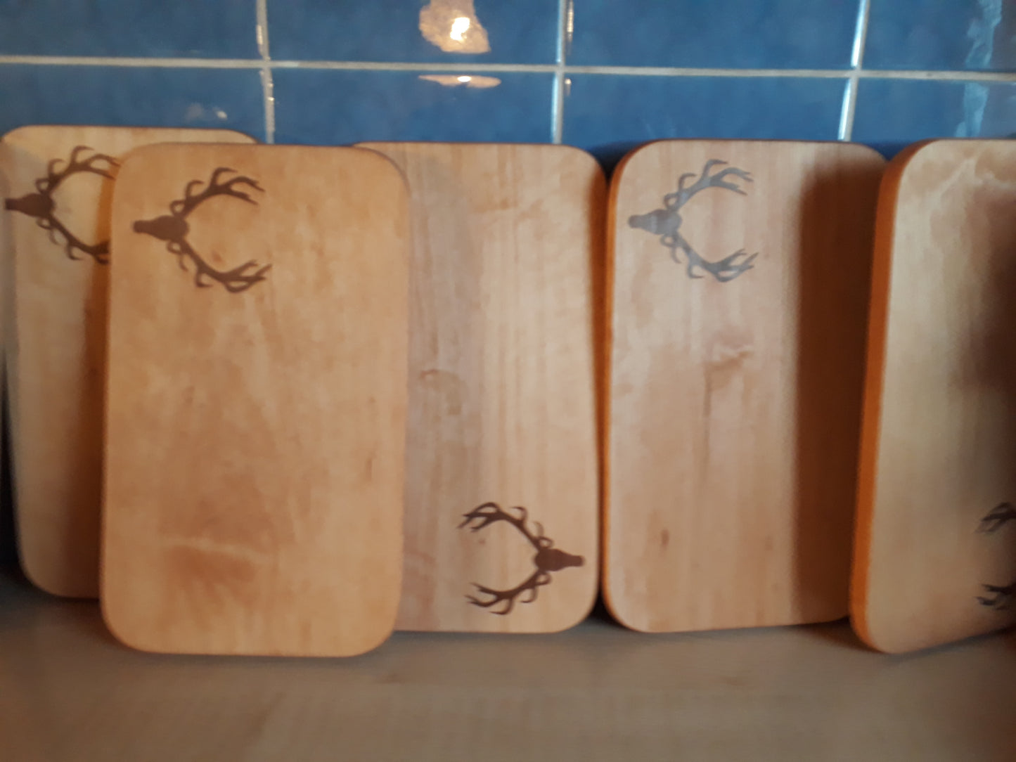 Jausenbretter, Brotzeitbretter mit Hirchgeweih 2 Stück