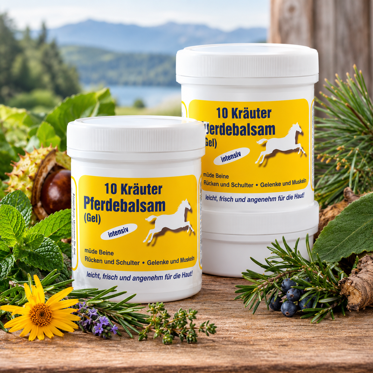 10 Kräuter Pferdebalsam Gel – 2 x 250 ml – Intensiv Kräuterbalsam