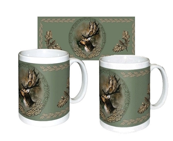 Kaffeetassen mit Hirsch-Motiv – 2er Set aus robuster Keramik