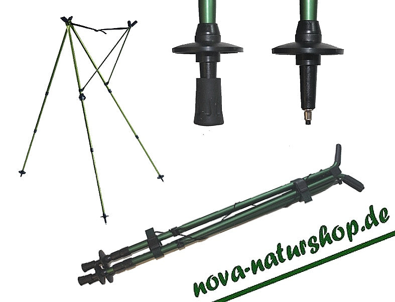 Nova-Forst 3-Bein-Zielstock – 2-Punkt-Gewehrauflage, höhenverstellbar, Aluminium, zusammenklappbar