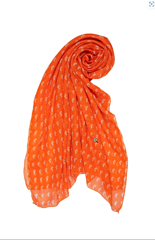 Damen Halstuch mit Hirschmotiv – Jagdlook – Orange, Grün oder Pink – 175 x 100 cm