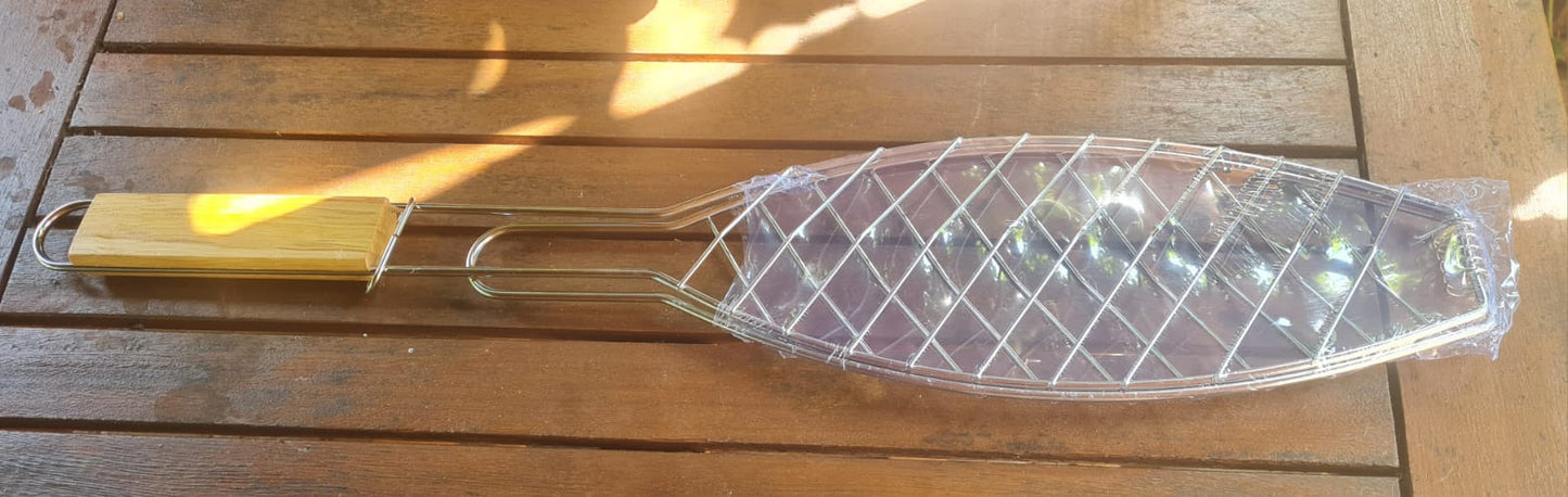 Grillzange & Fischgriller 55 cm – Edelstahl BBQ Grillzange für Fisch und Grillgut