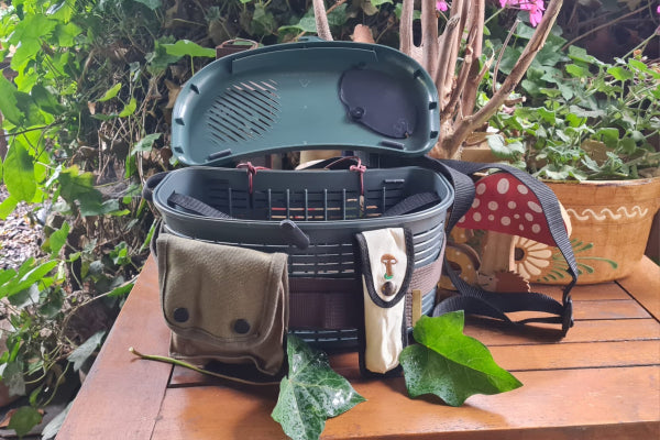 Pilz Set „Waldfrucht“ 6-teilig – Pilzkorb mit Netzbeutel, Pilzmesser & Pilzbürste