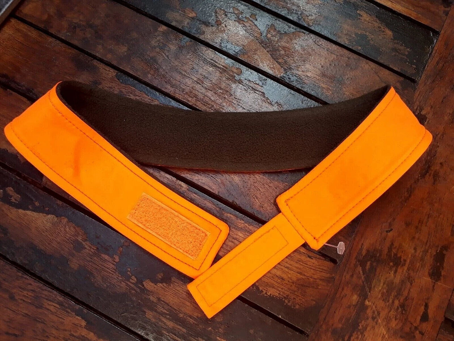 Wendbares Signalband für Hut | Signal-Orange / Oliv | Verstellbar mit Klett