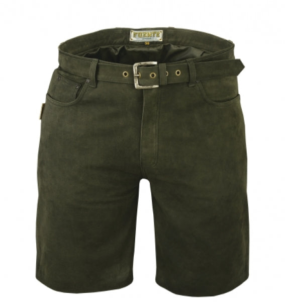 Kurz Lederhose „Oliv“ – hochwertige Nubuklederhose für Damen & Herren