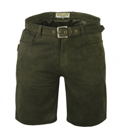 Kurz Lederhose „Oliv“ – hochwertige Nubuklederhose für Damen & Herren