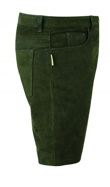 Kurz Lederhose „Oliv“ – hochwertige Nubuklederhose für Damen & Herren