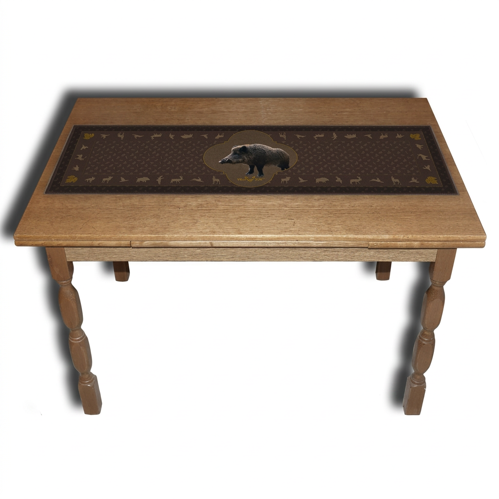 Tischläufer mit Keiler-Motiv 110×30 cm – rustikale Jagd Tischdeko