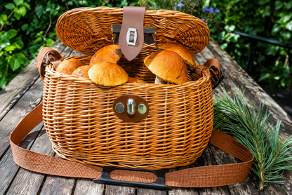 Pilz Set 4 teilig , Pilzkorb , Pilz Umhängekorb mit Zubehör