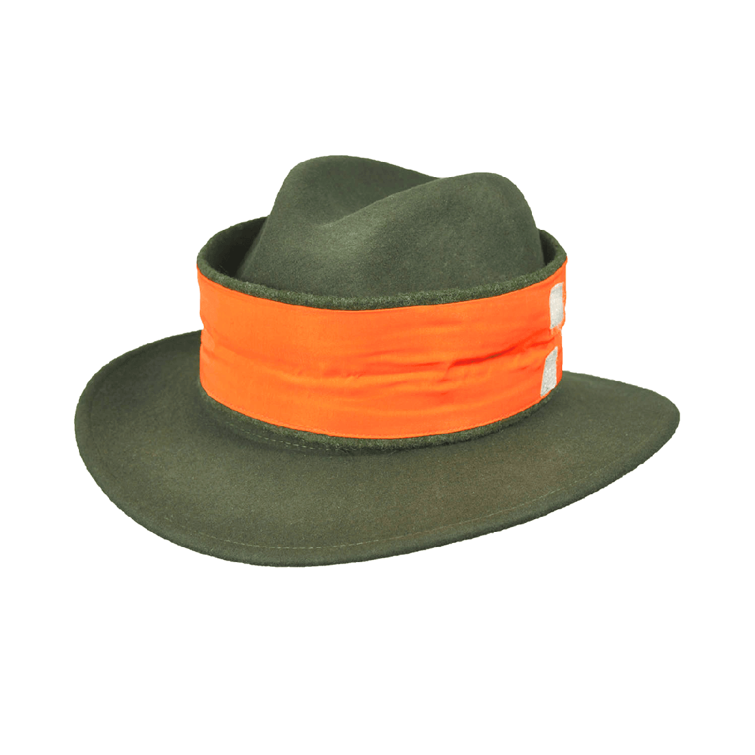 Jagdhut „Oliv“ – Wendbare Lodengarnitur in Oliv & Neon-Orange aus 100 % Wolle
