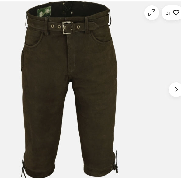Kniebund Lederhose , Jagd Lederhose , Kniebundhose " Edwin"