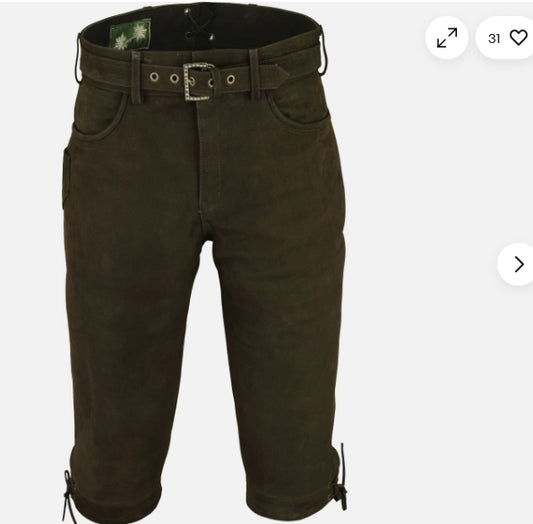 Kniebund Lederhose , Jagd Lederhose , Kniebundhose " Edwin"