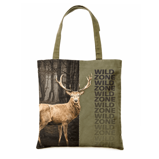 Baumwolltasche mit Hirschmotiv – Leichte Einkaufstasche für Jäger & Naturfreunde