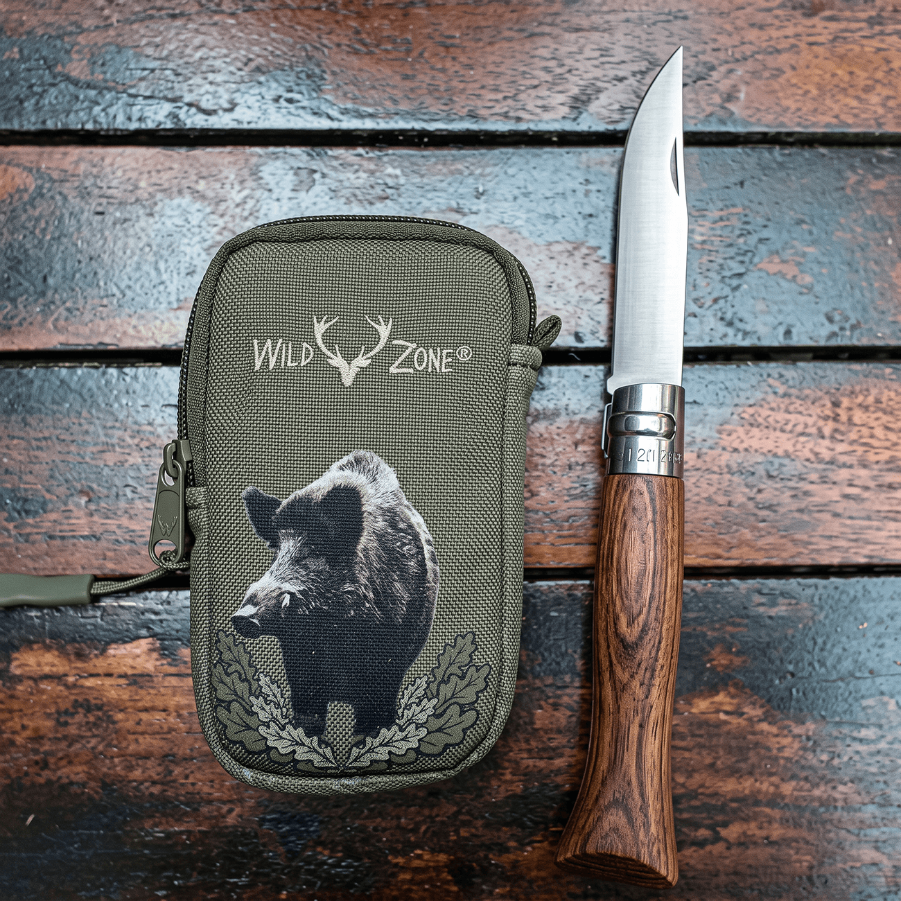 Bayerisches Taschenmesser mit Gürteltasche – Buchenholz, Outdoor & Jagd