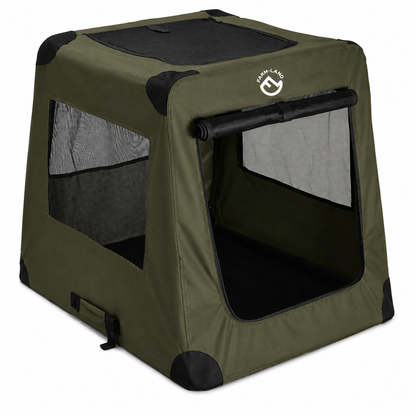 Hunde - Autotransportbox Grün 82 × 58 × 68 cm – Faltbare Transportbox mit Tragetasche