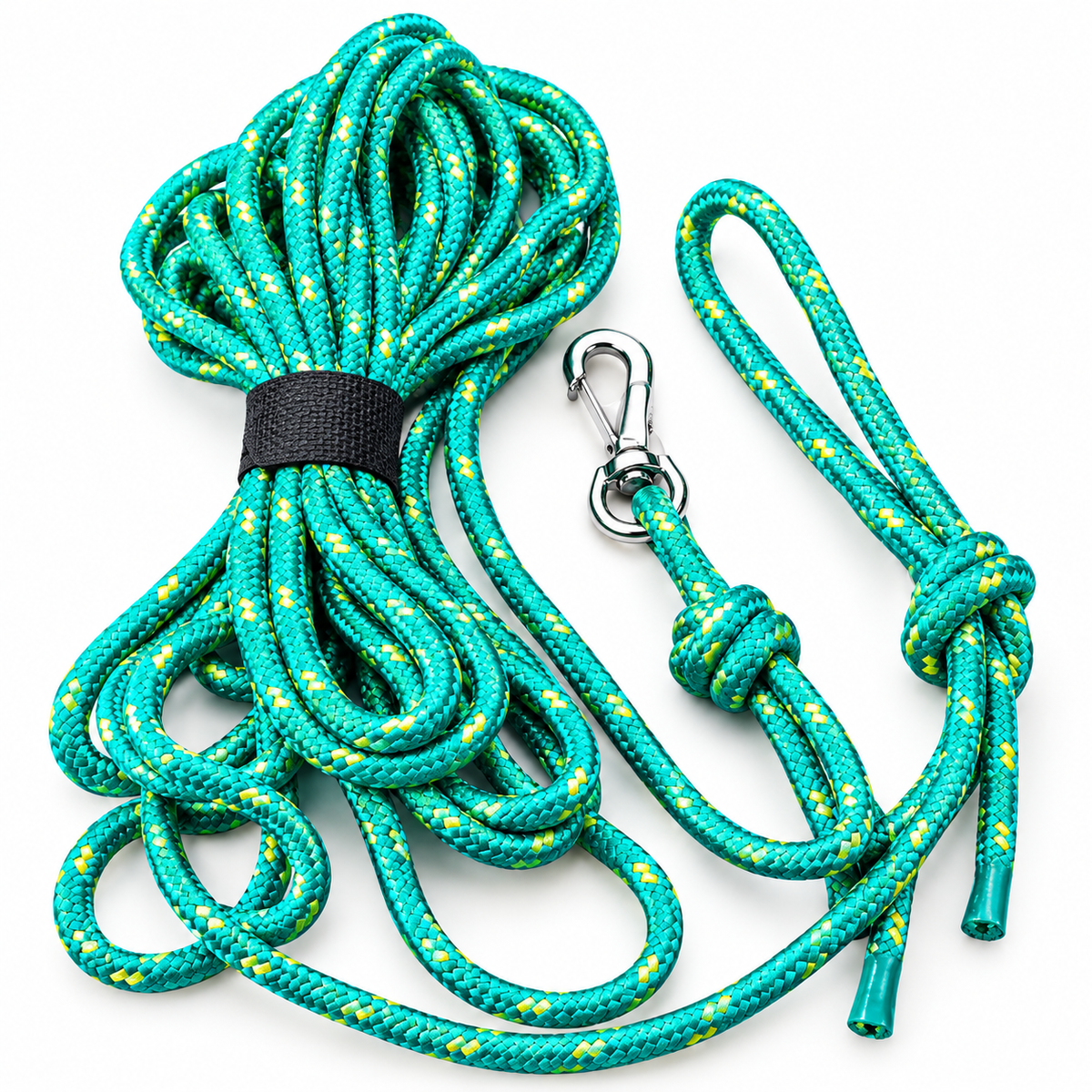 Schleppleine Welpen Junghunde 3m Leine Hund bis 20kg Neo Grün Edelstahl Karabiner