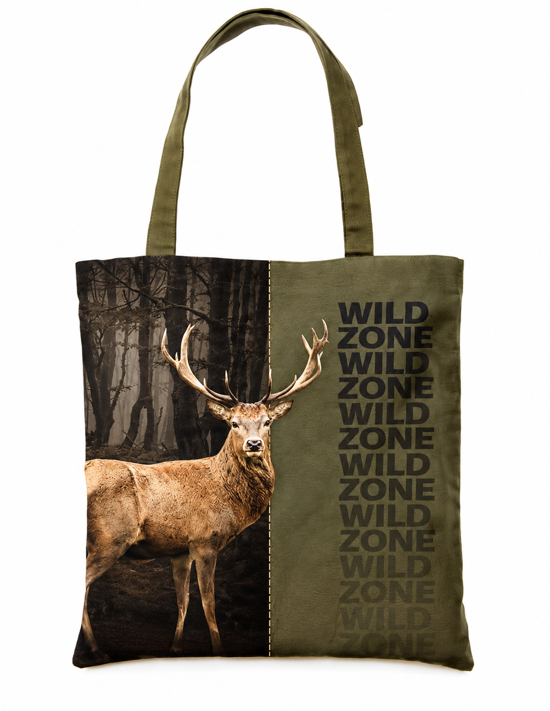 Baumwolltasche mit Hirschmotiv – Leichte Einkaufstasche für Jäger & Naturfreunde