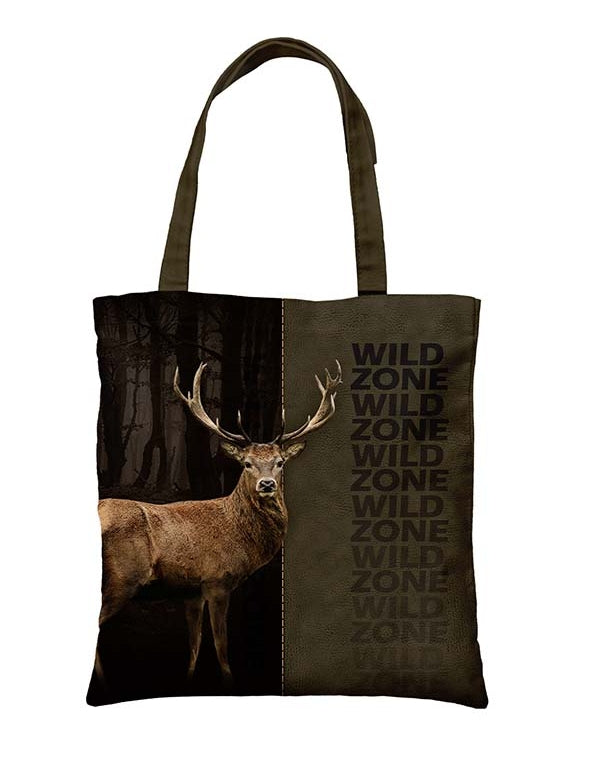 Baumwolltasche mit Hirschmotiv – Leichte Einkaufstasche für Jäger & Naturfreunde