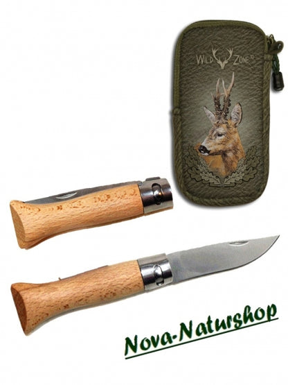 Bayerisches Taschenmesser "Feitl" mit Gürteltasche – Buchenholz, Outdoor & Jagd
