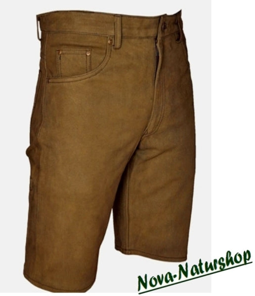 Jagd- & Outdoor-Lederhose „Camel“ – robuste Büffelleder Shorts mit Messertasche