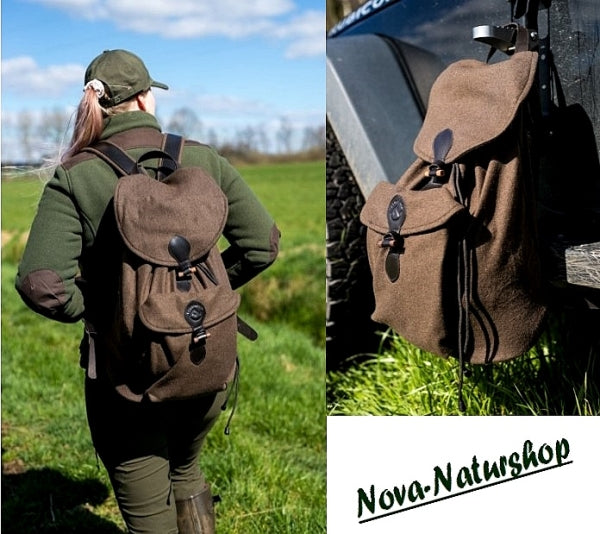Hochwertiger Jagdrucksack aus Loden & Leder – geräuschlos, robust & funktional mit Patronenhalter