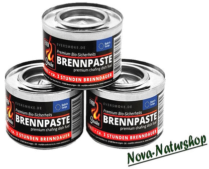 3x Brennpaste für NOVA Alu-Ofen – Bio-Alkohol, geruchsneutral & rußfrei (600 g)