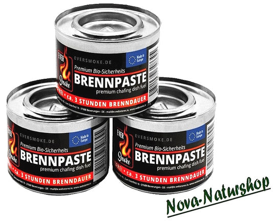 3x Brennpaste für NOVA Alu-Ofen – Bio-Alkohol, geruchsneutral & rußfrei (600 g)