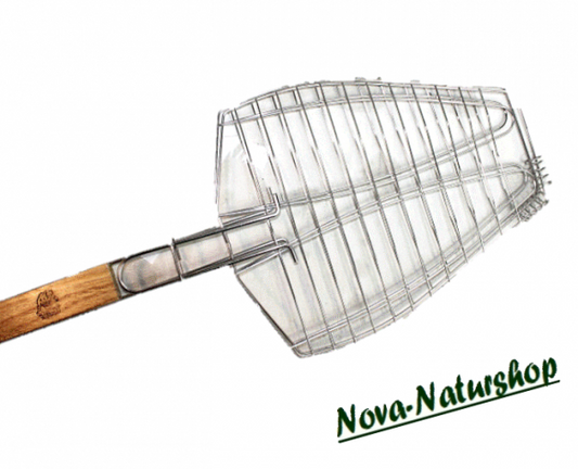 2-fach Grillzange mit Holzgriff – Edelstahl Grillzange für Fisch, Fleisch & Gemüse