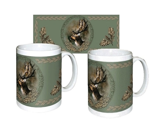 Kaffeetassen mit Hirsch-Motiv – 2er Set aus robuster Keramik