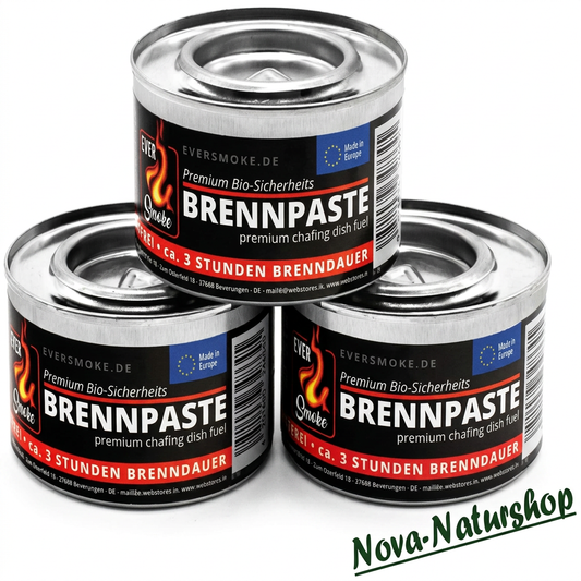 3x Brennpaste für NOVA Alu-Ofen – Bio-Alkohol, geruchsneutral & rußfrei (600 g)