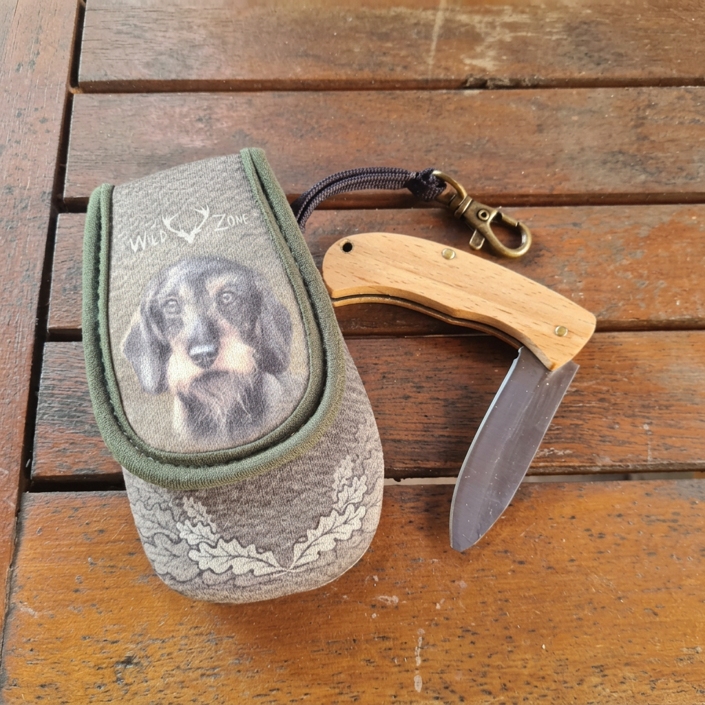 Kinder Schnitzmesser mit Gürteltasche – sicheres Buchenholz Klappmesser mit Tiermotiven