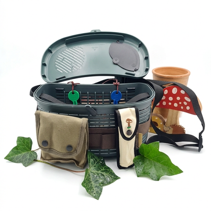 Pilz Set „Waldfrucht“ 6-teilig – Pilzkorb mit Netzbeutel, Pilzmesser & Pilzbürste