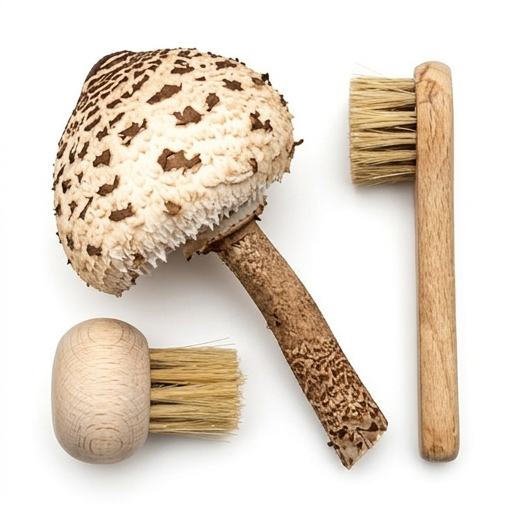 Pilzbürsten Set 2 Stück – Pilzbürste & Championbürste aus Buchenholz mit Naturborsten