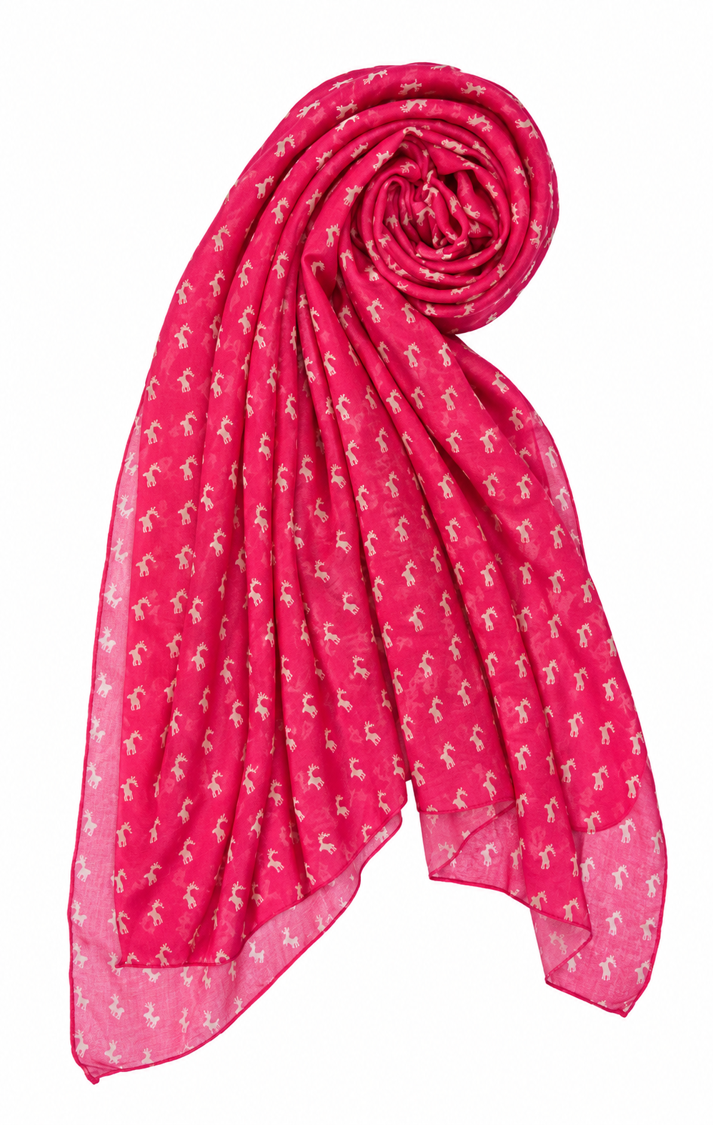 Damen Halstuch mit Hirschmotiv – Jagdlook – Orange, Grün oder Pink – 175 x 100 cm