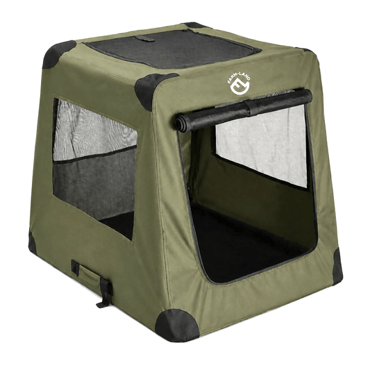 Hunde - Autotransportbox Grün 82 × 58 × 68 cm – Faltbare Transportbox mit Tragetasche