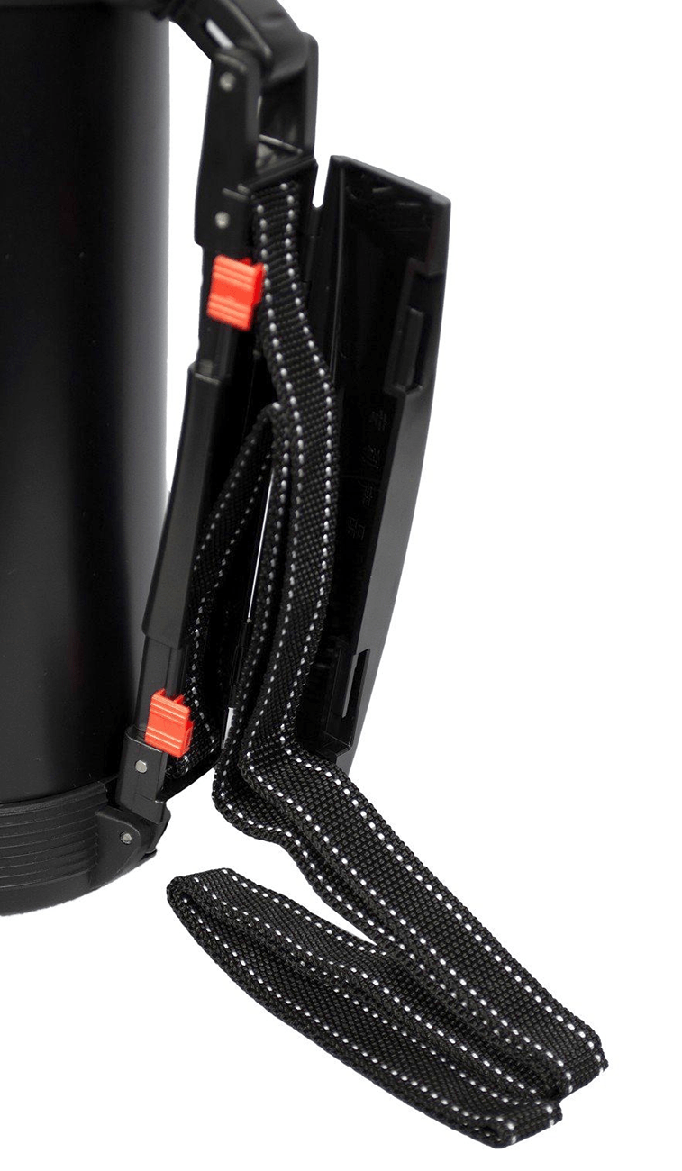 Jagd Thermokanne Hubertus – 1L Isolierkanne mit 2 Bechern, Klappgriff & Tragegurt