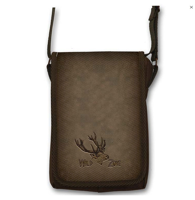 Jagdtasche für Fernglas – Grün mit Wildmotiv & Umhängegurt