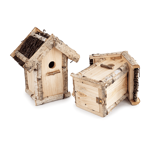 Nistkasten „Reisig“ aus Massivholz – Handgefertigtes Vogelhaus mit Reisigdach