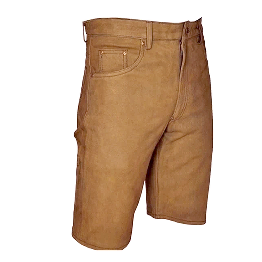 Jagd- & Outdoor-Lederhose „Camel“ – robuste Büffelleder Shorts mit Messertasche