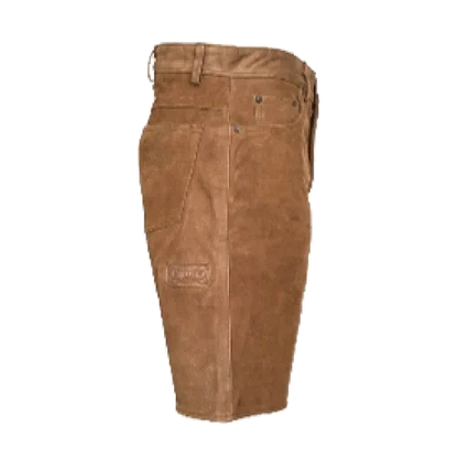 Jagd- & Outdoor-Lederhose „Camel“ – robuste Büffelleder Shorts mit Messertasche