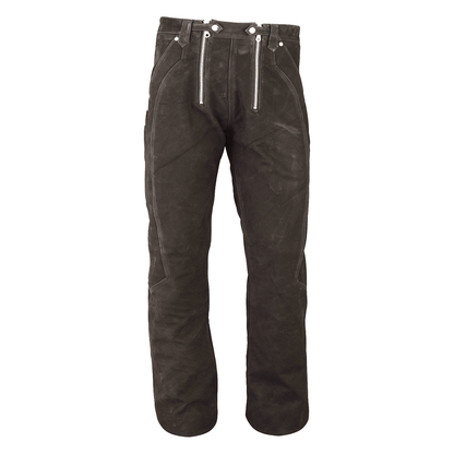Zimmermanns Lederhose aus Buff-Nubukleder – robuste Outdoor- & Arbeitshose