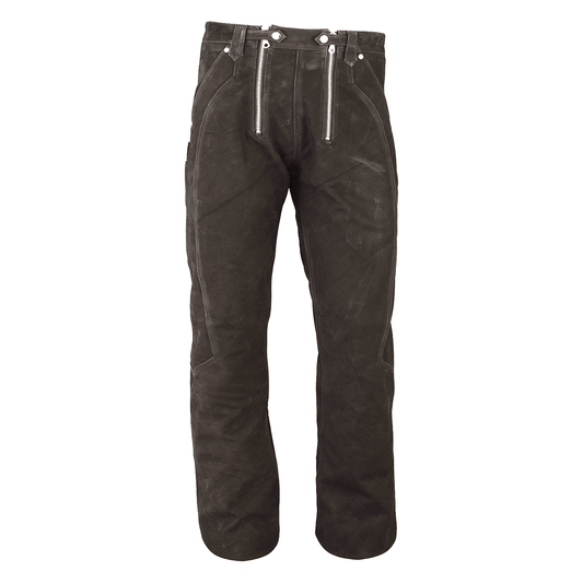 Zimmermanns Lederhose aus Buff-Nubukleder – robuste Outdoor- & Arbeitshose