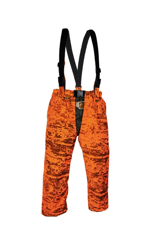 Hubertus Drückjagd Beinlinge Camouflage Signalorange – Wind- & Wasserdicht
