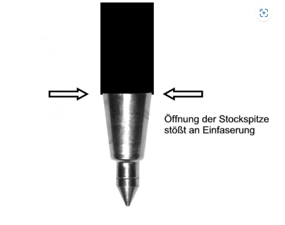 Bergstockspitze mit Gummipuffer , Bergstockzwinge