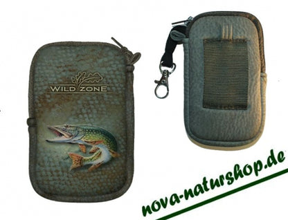Fischer Gürteltasche mit Hecht-Motiv – kleine, geräuscharme Angler Tasche für Gürtel