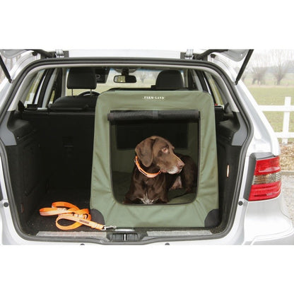 Hunde - Autotransportbox Grün 82 × 58 × 68 cm – Faltbare Transportbox mit Tragetasche