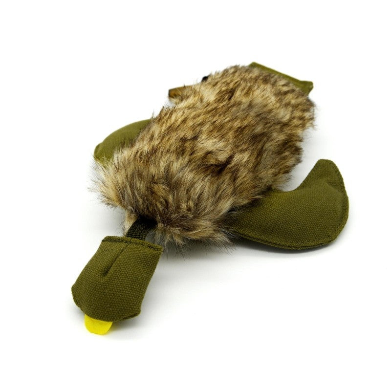 Dummy Ente mit Fell – Schwimmfähiger Apportierdummy für Hunde, 31 cm, 300 g
