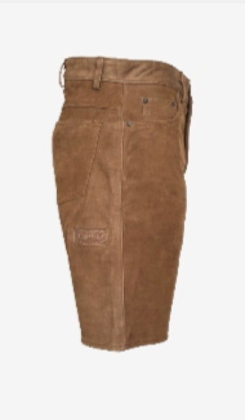 Jagd- & Outdoor-Lederhose „Camel“ – robuste Büffelleder Shorts mit Messertasche