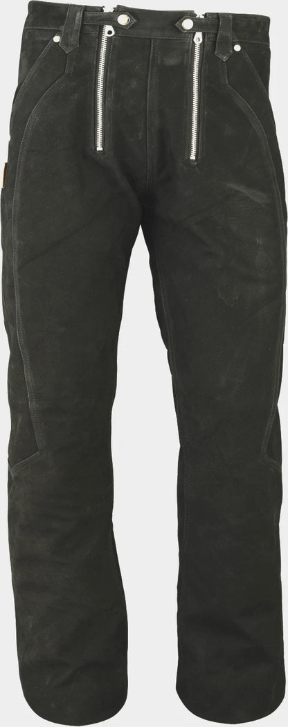 Zimmermanns Lederhose aus Buff-Nubukleder – robuste Outdoor- & Arbeitshose
